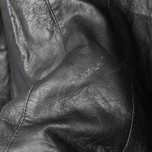 Vintage Edarly Calf Skin Leather Jacket Black Zipper Fitted Lined Coat Mexico - Picture 15 of 16